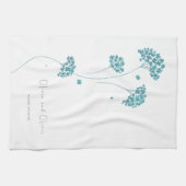 Linge De Cuisine Fleurs turquoise mignonnes (Horizontal)