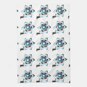 Linge De Cuisine Fleurs turquoises (Vertical)