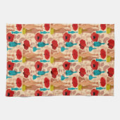 Linge De Cuisine Fleurs, vases et bouteilles motif (Horizontal)