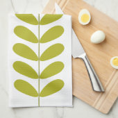 Linge De Cuisine Fleurs vert Avocado Retro Mid Century Moderne (Quart Plié)