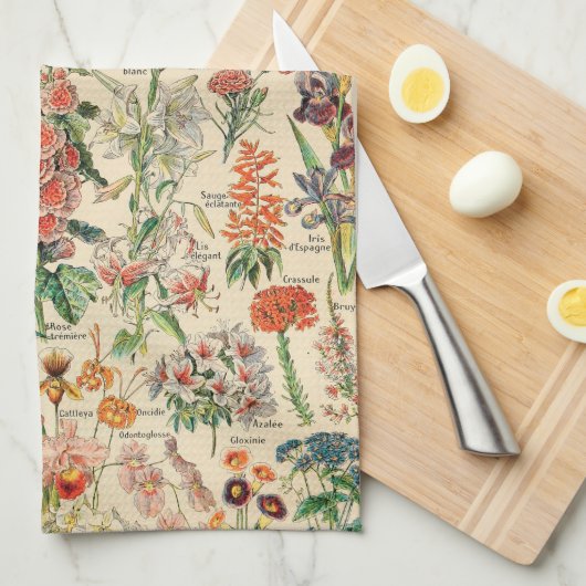 Linge De Cuisine Fleurs vintages (Quart Plié)