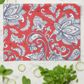 Linge De Cuisine Fleurs vintages rouges mignons motif (Plié)
