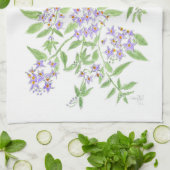 Linge De Cuisine Fleurs violettes (Plié)