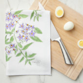 Linge De Cuisine Fleurs violettes (Quart Plié)