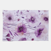 Linge De Cuisine Fleurs violettes Aquarelle Fleurs Élégantes  (Horizontal)