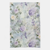 Linge De Cuisine Fleurs violettes de crème romantique (Vertical)