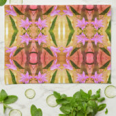 Linge De Cuisine Fleurs violettes délicates Motif d'art Abstrait (Plié)