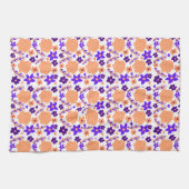 Linge De Cuisine Fleurs violettes Et Oranges (Horizontal)
