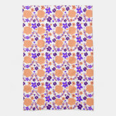 Linge De Cuisine Fleurs violettes Et Oranges (Vertical)