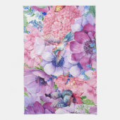 Linge De Cuisine Fleurs violettes et roses vives (Vertical)