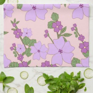 Linge De Cuisine Fleurs Violettes, Modèle Floral, Motif De Fleurs