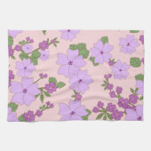 Linge De Cuisine Fleurs Violettes, Modèle Floral, Motif De Fleurs (Horizontal)