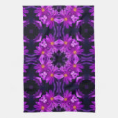 Linge De Cuisine Fleurs violettes sans couleur (Vertical)