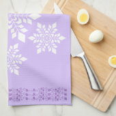 Linge De Cuisine Flocon de neige blanc (Quart Plié)