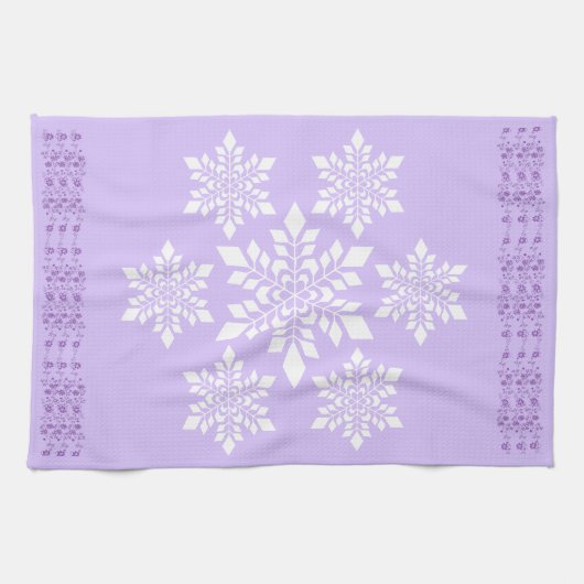 Linge De Cuisine Flocon de neige blanc (Horizontal)