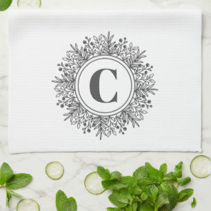 Linge De Cuisine Flocon de neige Monogramme Noël