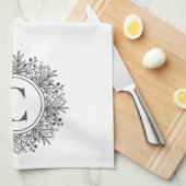 Linge De Cuisine Flocon de neige Monogramme Noël (Quart Plié)