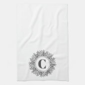 Linge De Cuisine Flocon de neige Monogramme Noël (Vertical)
