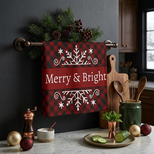 Linge De Cuisine flocon de neige Plaid Merry & Bright 