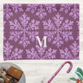 Linge De Cuisine Flocon de neige Plum Bling Chic Monogramme Noël