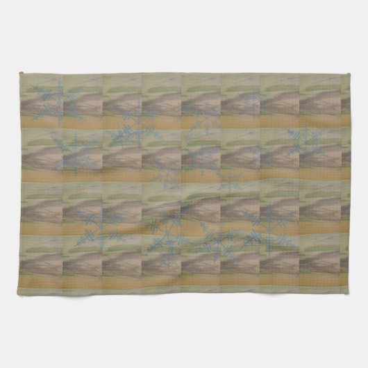 Linge De Cuisine Flocons bleus sur le rivage (Horizontal)