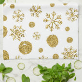 Linge De Cuisine Flocons de neige dorés 1 (Plié)