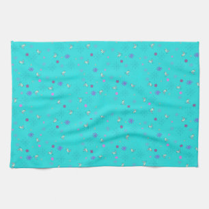 Linge De Cuisine flocons de neige et oiseaux_aqua