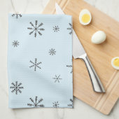 Linge De Cuisine Flocons de neige hivernaux modernes (Quart Plié)
