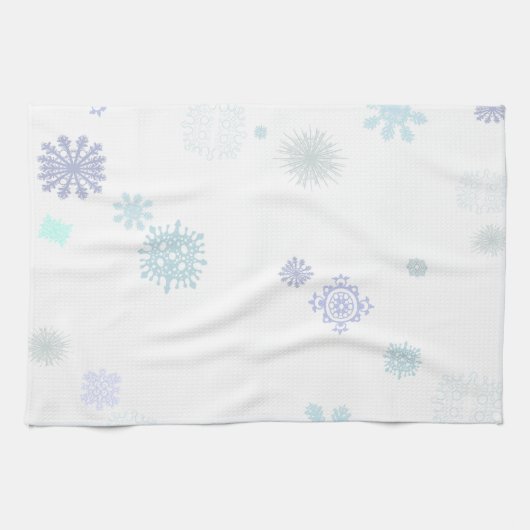 Linge De Cuisine Flocons de neige pâles (Horizontal)