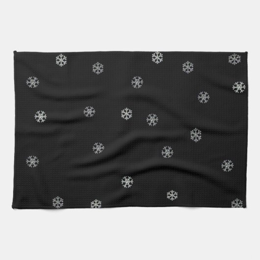 Linge De Cuisine Flocons de neige scintillants (Horizontal)