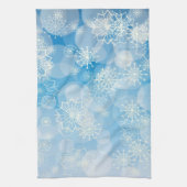 Linge De Cuisine Flocons de Noël sur fond bleu (Vertical)