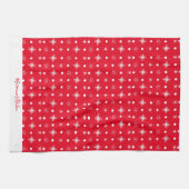 Linge De Cuisine Flocons Mignons Motif Blanc Nom du Script Rouge (Horizontal)