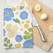 Linge De Cuisine Floral bleu (Quart Plié)