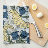 Linge De Cuisine Floral Blue Flowers Lily Valley Répétition (Quart Plié)