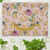 Linge De Cuisine Floral Blush rose Queen Bee & Honeycomb (Plié)