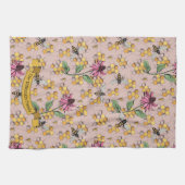 Linge De Cuisine Floral Blush rose Queen Bee & Honeycomb (Horizontal)