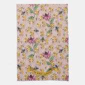 Linge De Cuisine Floral Blush rose Queen Bee & Honeycomb (Vertical)