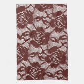 Linge De Cuisine Floral de dentelle rouge de Bourgogne (Vertical)