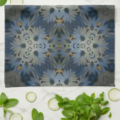 Linge De Cuisine Floral de marguerite bleu antique (Plié)