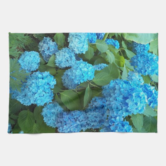 Linge De Cuisine Floral d'Hydrangée Bleue (Horizontal)