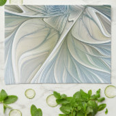 Linge De Cuisine Floral Dream Pattern Abstract Blue Khaki Fractal (Plié)