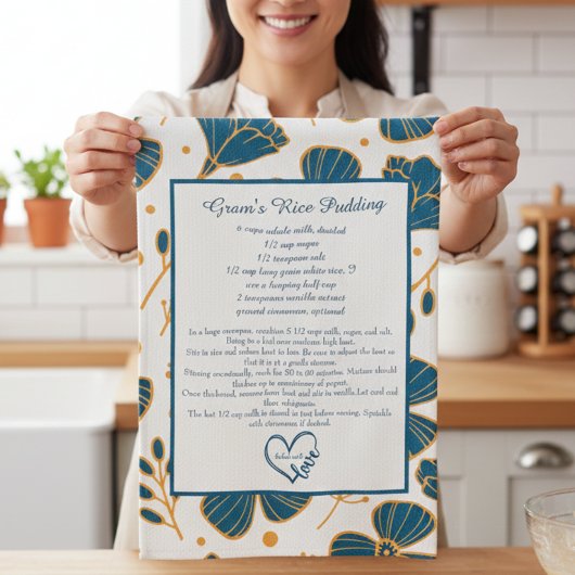 Linge De Cuisine Floral Family Recipe Keepsake Custom