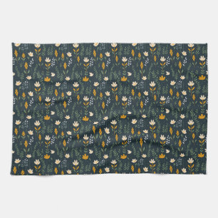 Linge De Cuisine Floral incomparable en jaune, orange et blanc