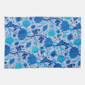 Linge De Cuisine Floral Jacobean de William Morris, bleu de cobalt (Horizontal)