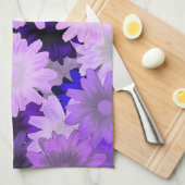 Linge De Cuisine Floral mauve (Quart Plié)