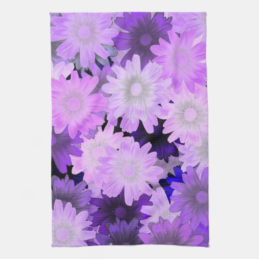 Linge De Cuisine Floral mauve (Vertical)