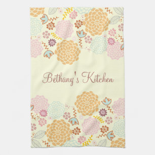 Linge De Cuisine Floral moderne de fantaisie féminin