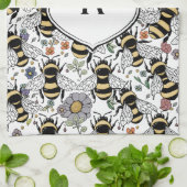 Linge De Cuisine Floral Monogram Bumble Bee (Plié)