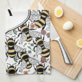 Linge De Cuisine Floral Monogram Bumble Bee (Quart Plié)