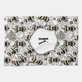 Linge De Cuisine Floral Monogram Bumble Bee (Horizontal)
